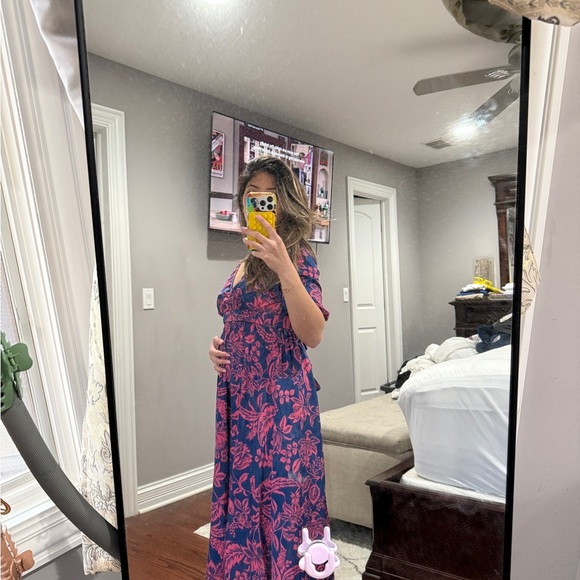 Purple and Blue Flutter Sleeve Sundress - Picture 2 of 5